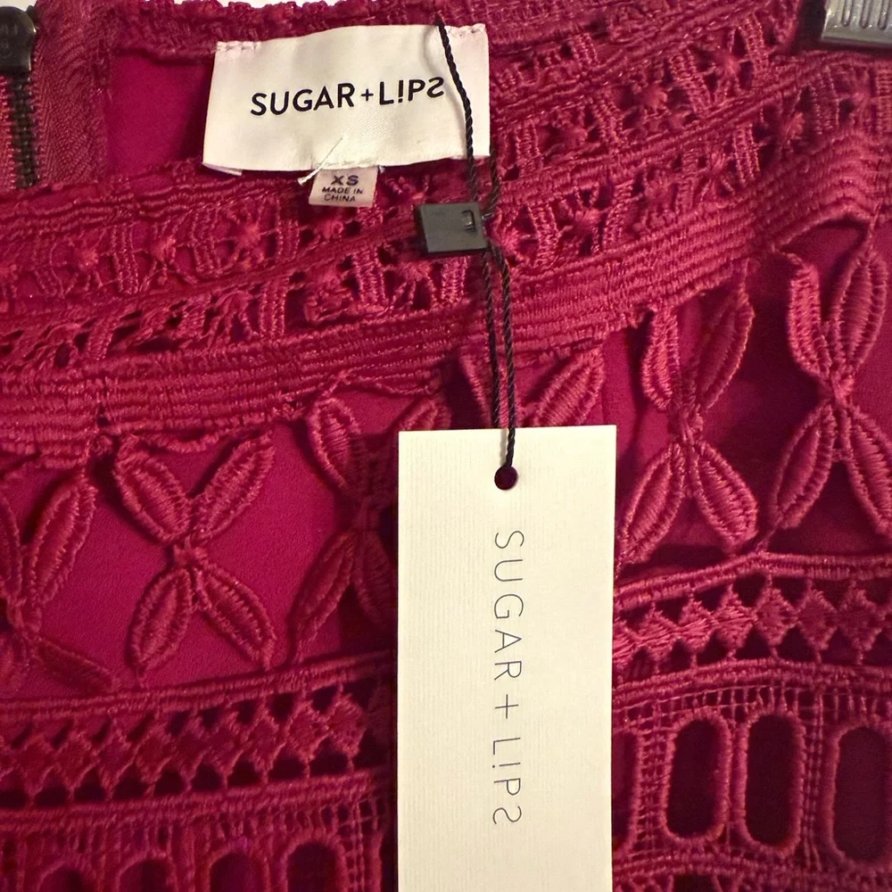 NWT sugarlips Pink Smocked Pencil Skirt Knee-Length - Picture 3 of 3